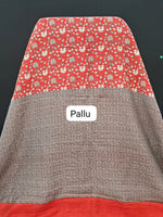 Red Chanderi Saree pallu