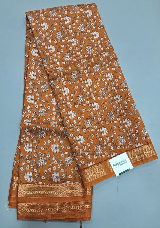 Golden Brown Chanderi Saree