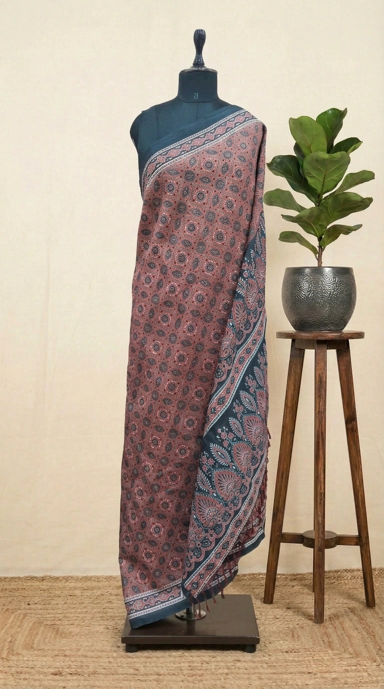 Pure Red Chanderi Saree