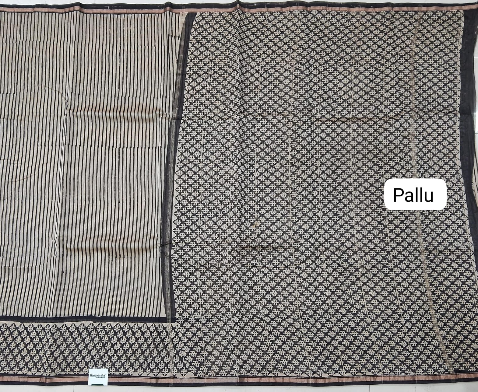 Cream Chanderi Saree pallu