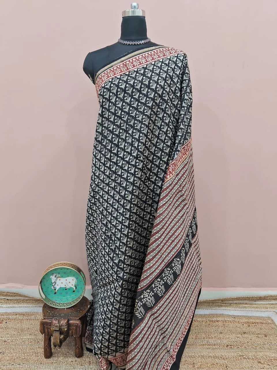 Classic Black Woven Chanderi Saree