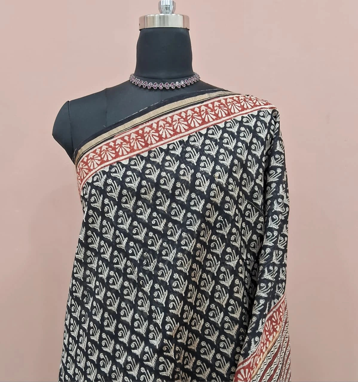 Classic Black Woven Chanderi Saree 1