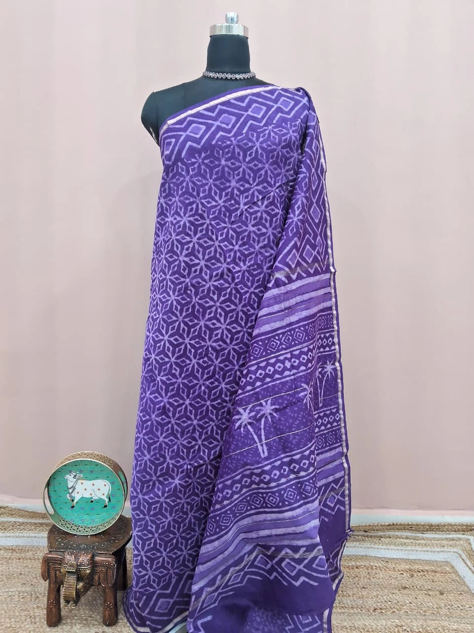 Royal Purple Chanderi Saree 
