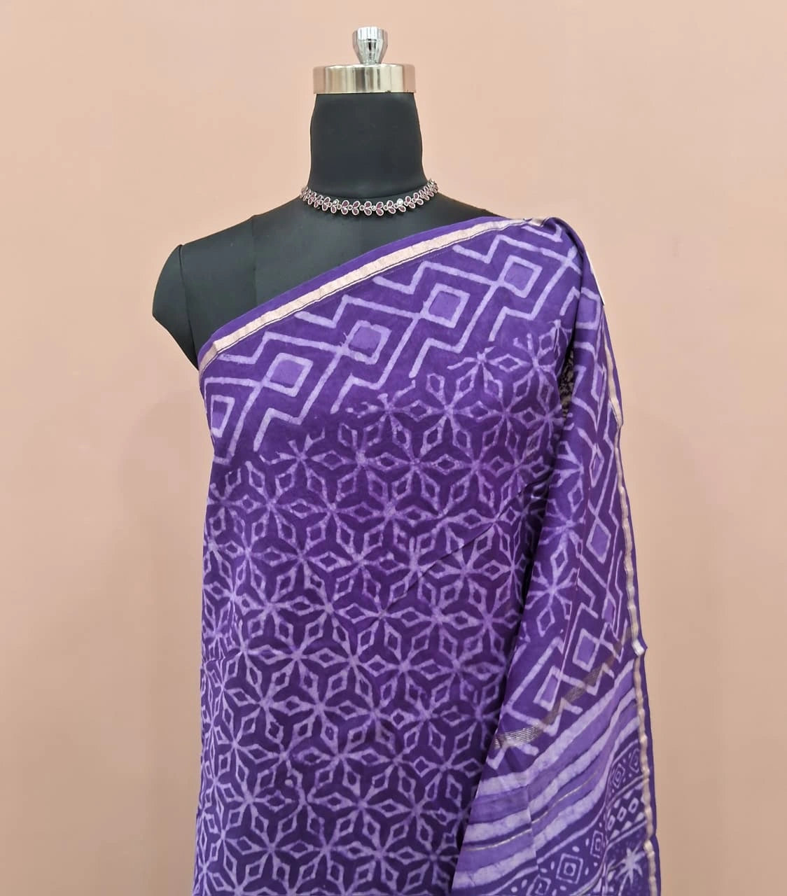 Royal Purple Chanderi Saree 1