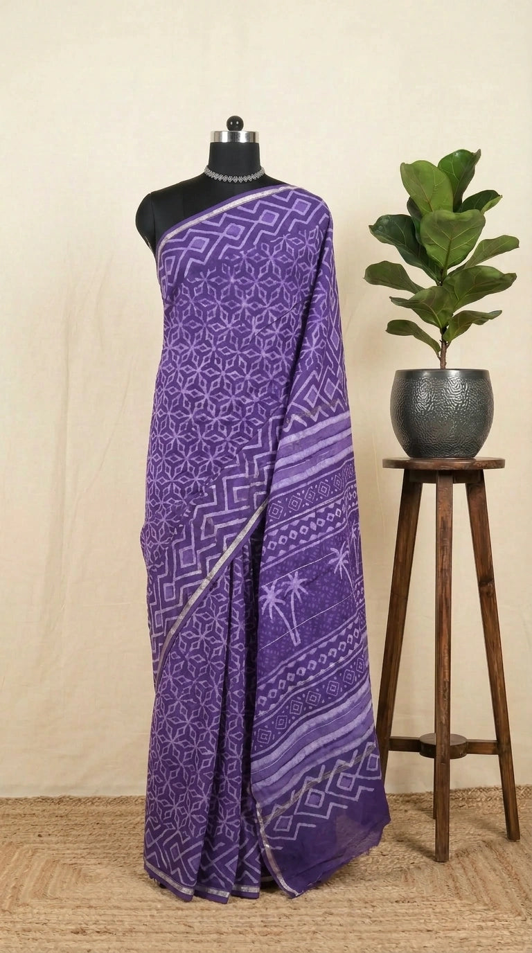 Royal Purple Chanderi Saree