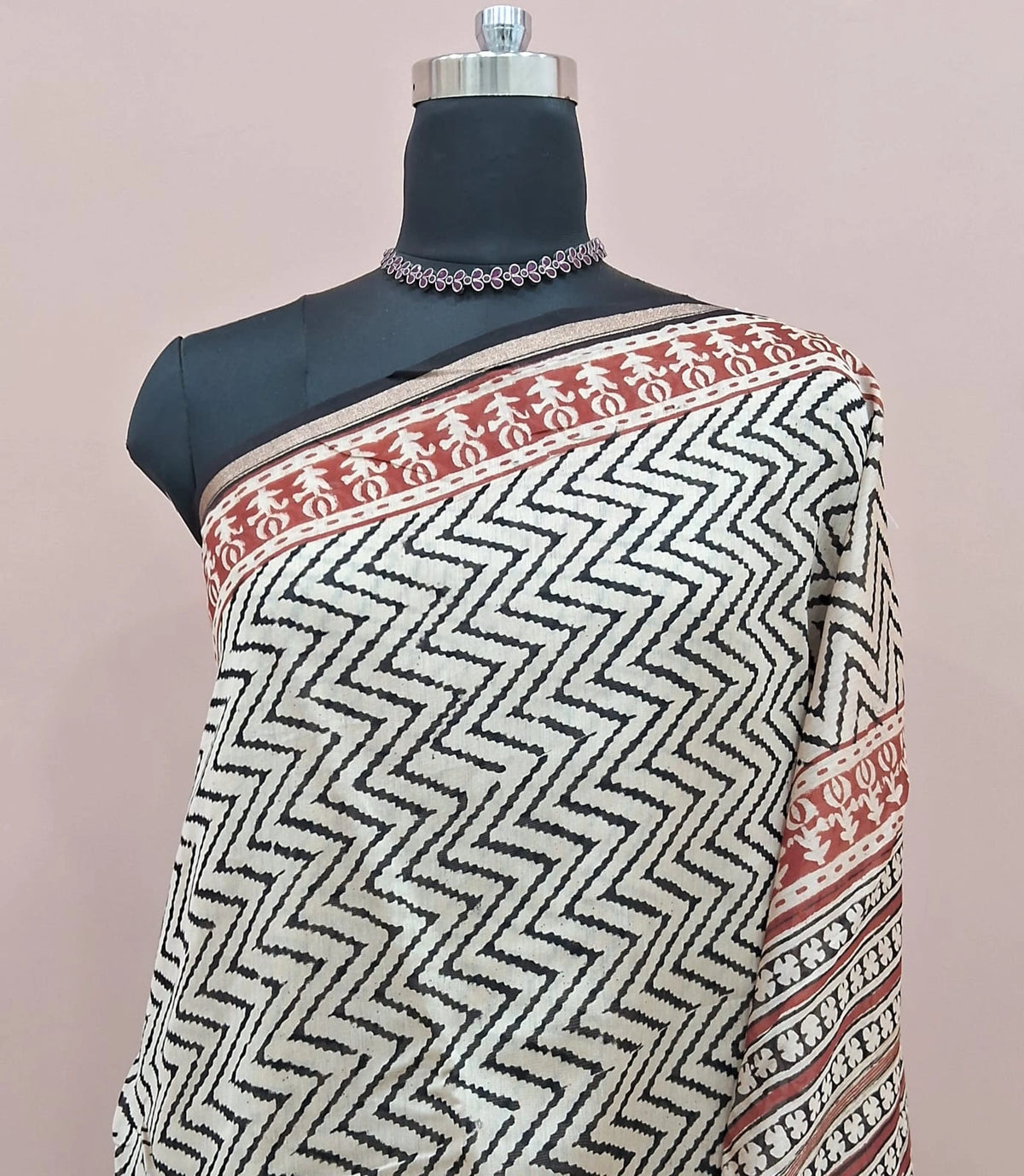 Timeless Ivory Cream Chanderi Saree 1