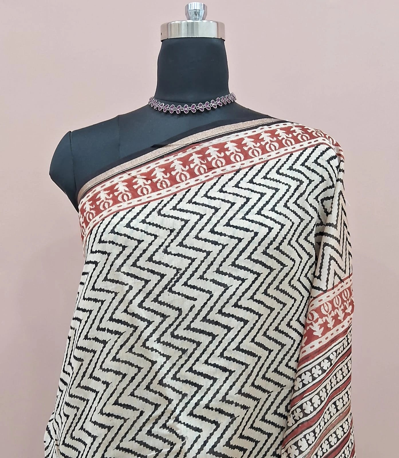Timeless Ivory Cream Chanderi Saree 1