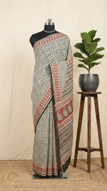 Timeless Ivory Cream Chanderi Saree