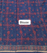 Elegant Navy Blue Chanderi Saree Blouse