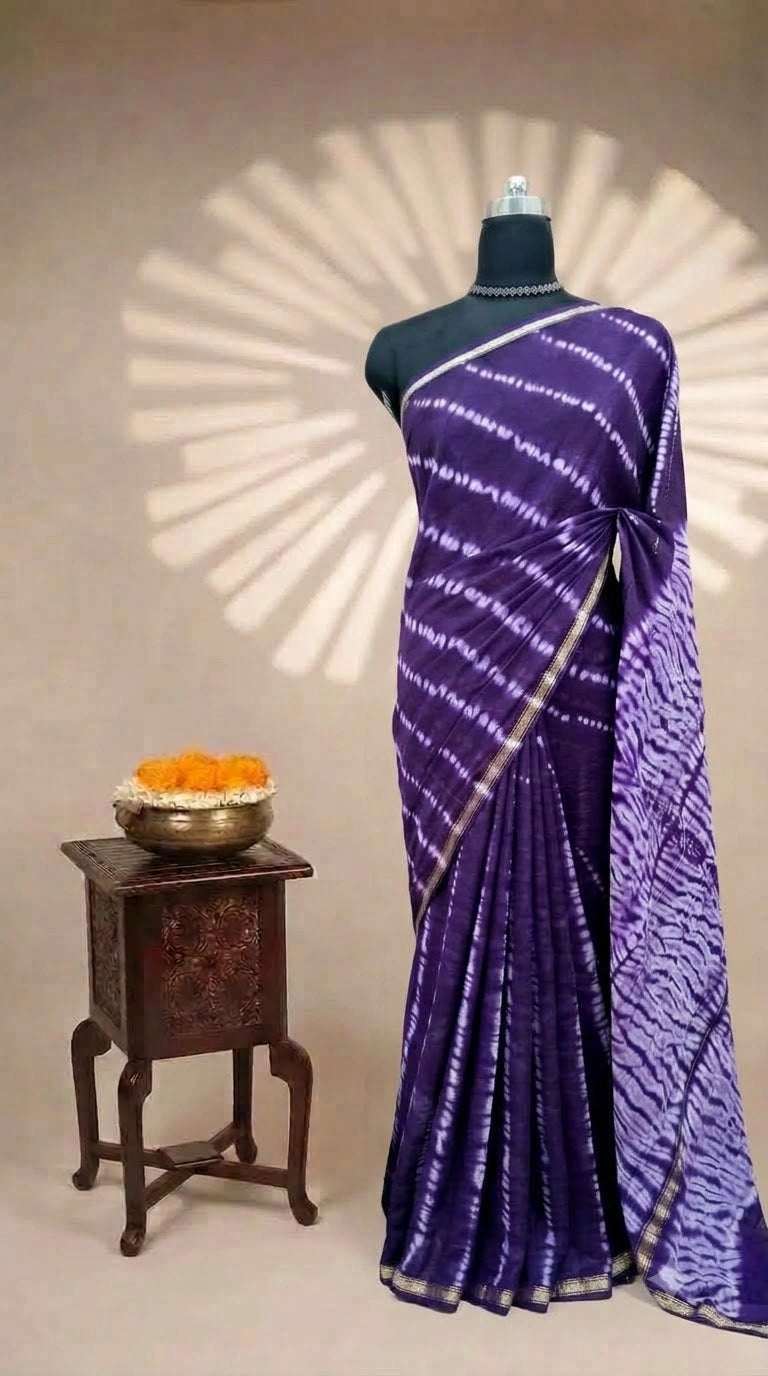 Dark Purple Chanderi Saree