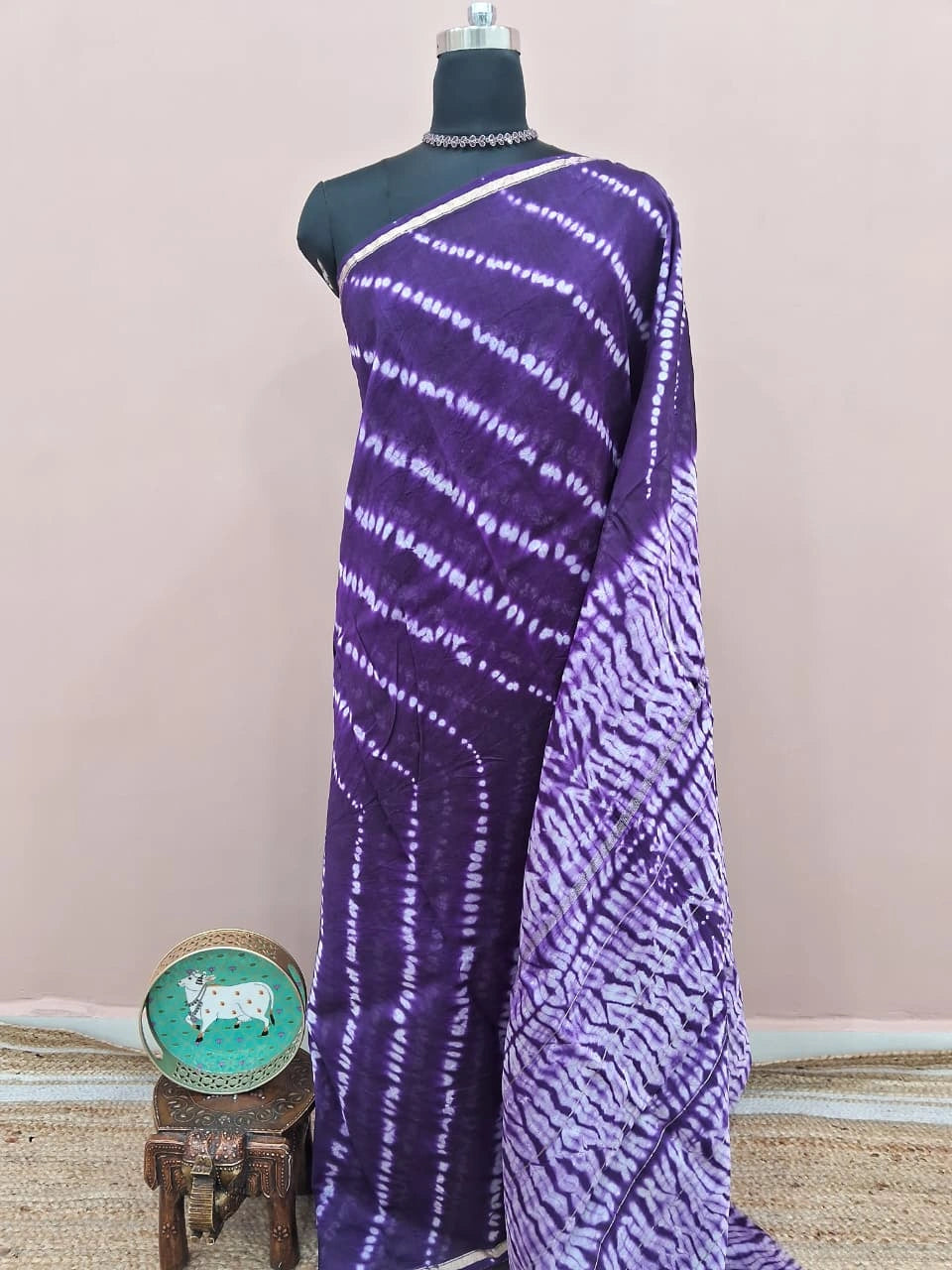 Dark Purple Chanderi Saree