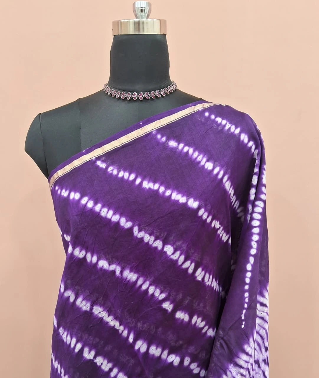 Dark Purple Chanderi Saree 1