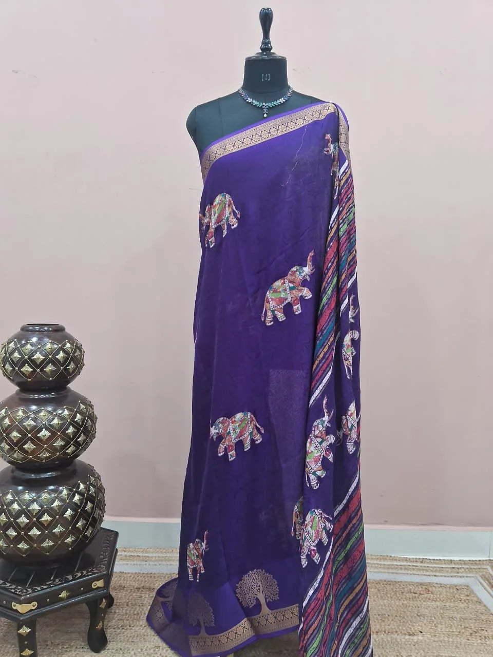 Purple Chanderi Saree 
