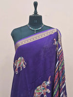 Purple Chanderi Saree 1