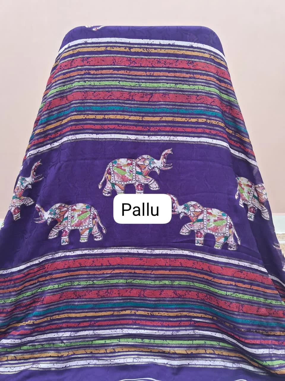 Purple Chanderi Saree Pallu