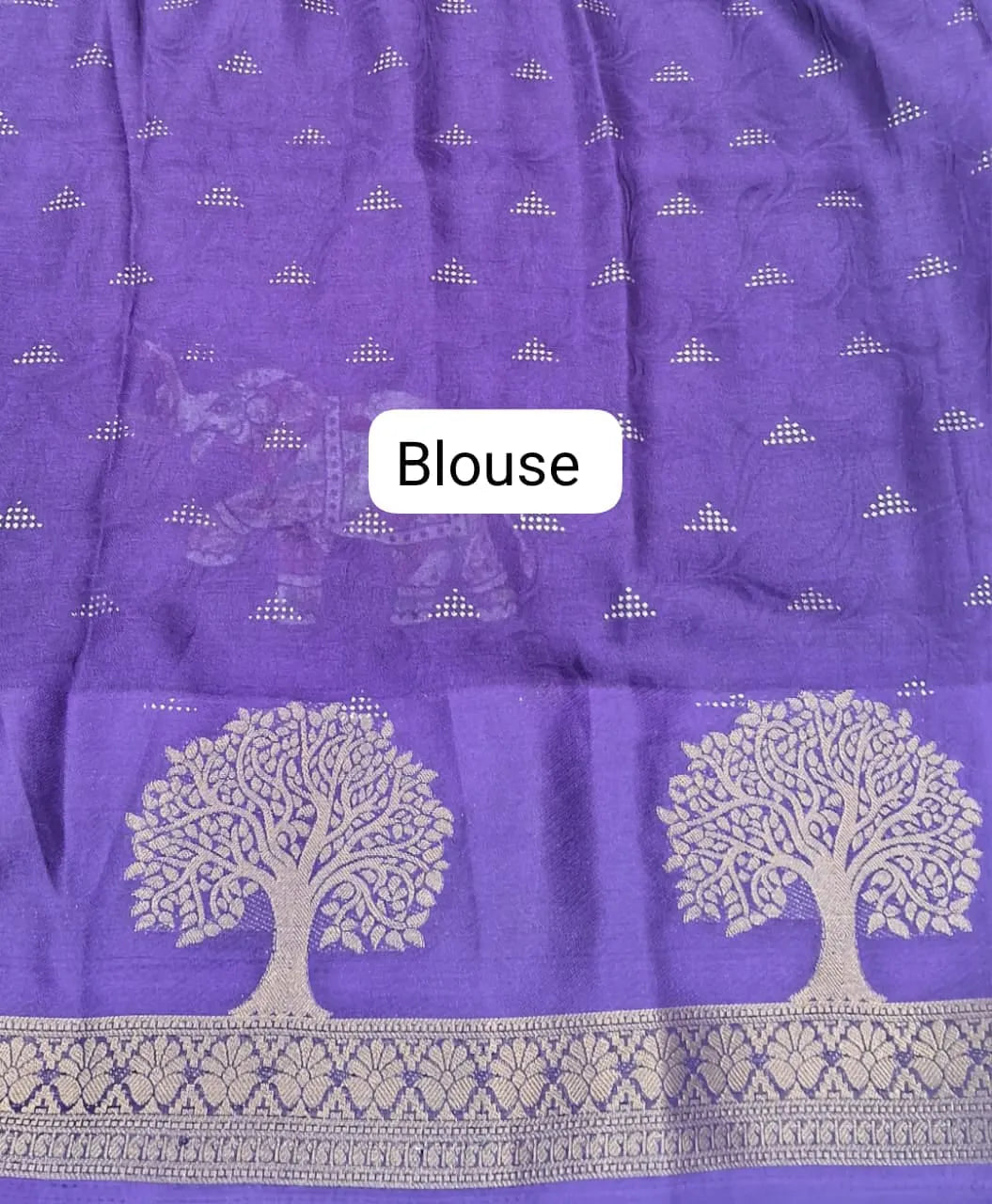 Purple Chanderi Saree Blouse