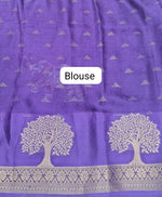 Purple Chanderi Saree Blouse