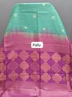 Sea Green Chandheri Pattu Saree Pallu
