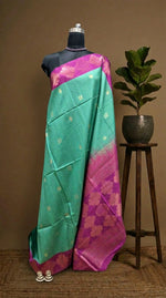 Sea Green Chandheri Pattu Saree