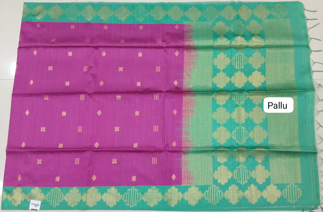 Raspberry Pink Chandheri Pattu Saree Pallu
