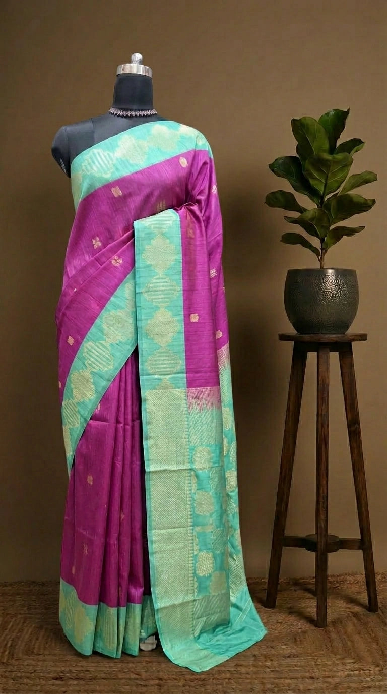 Raspberry Pink Chandheri Pattu Saree
