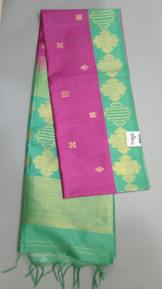 Raspberry Pink Chandheri Pattu Saree
