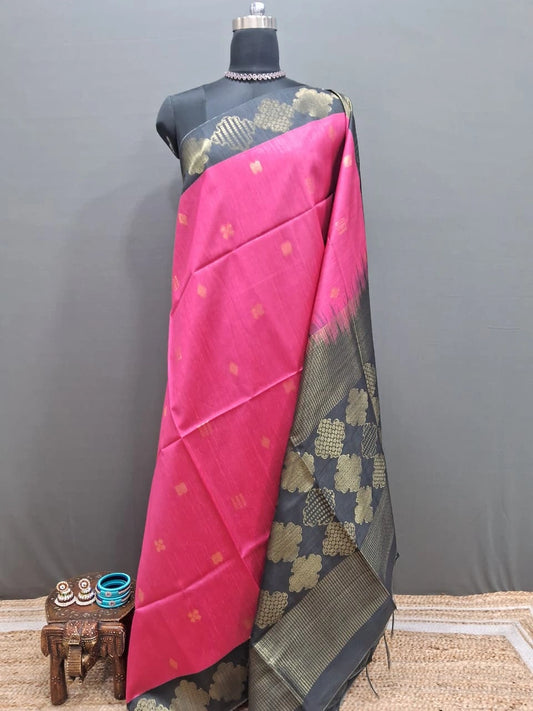 Pink Chandheri Pattu Saree