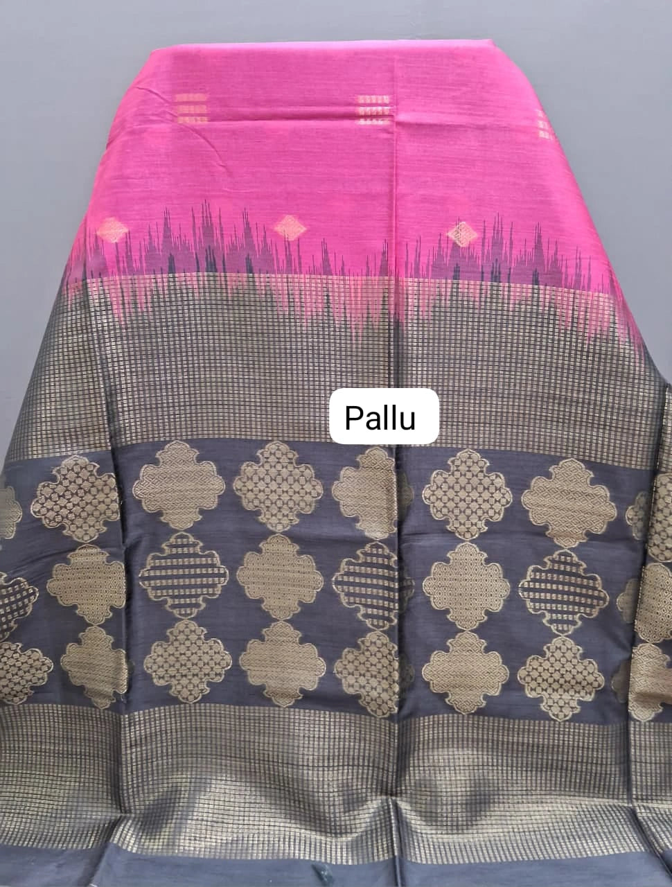 Pink Chandheri Pattu Saree Pallu