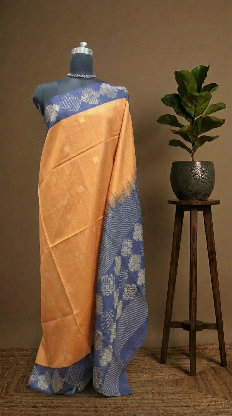 Mustard Yellow Chandheri Pattu Saree
