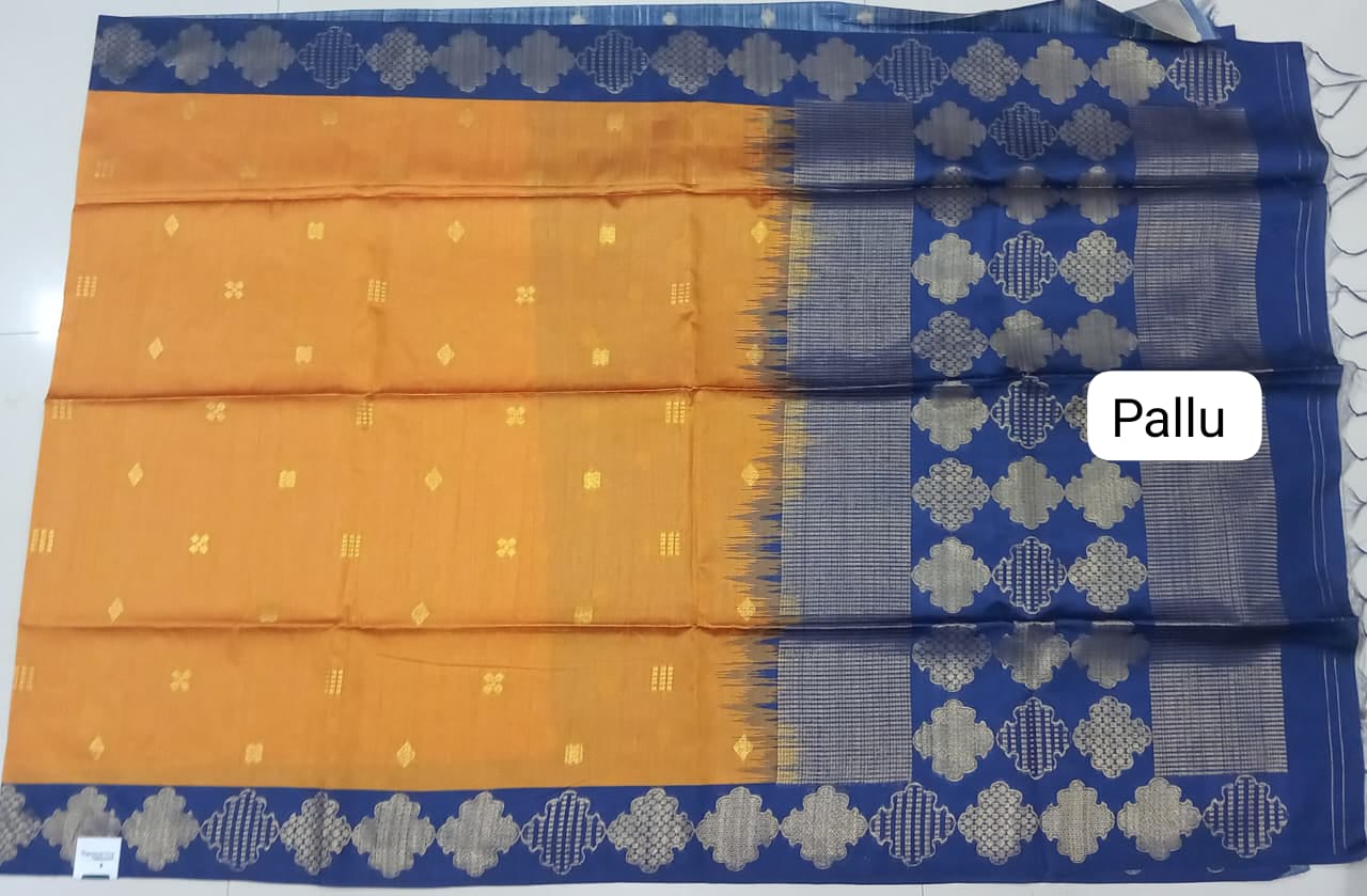 Mustard Yellow Chandheri Pattu Saree Pallu