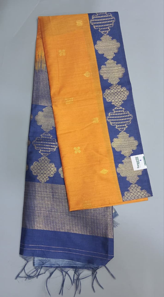 Mustard Yellow Chandheri Pattu Saree