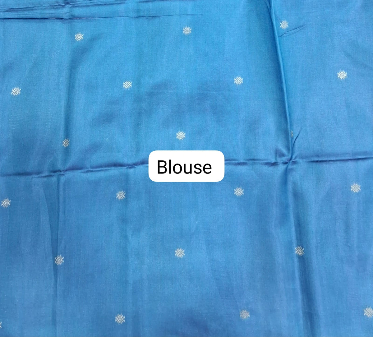 Caribbean Blue Chandheri Pattu Saree Blouse