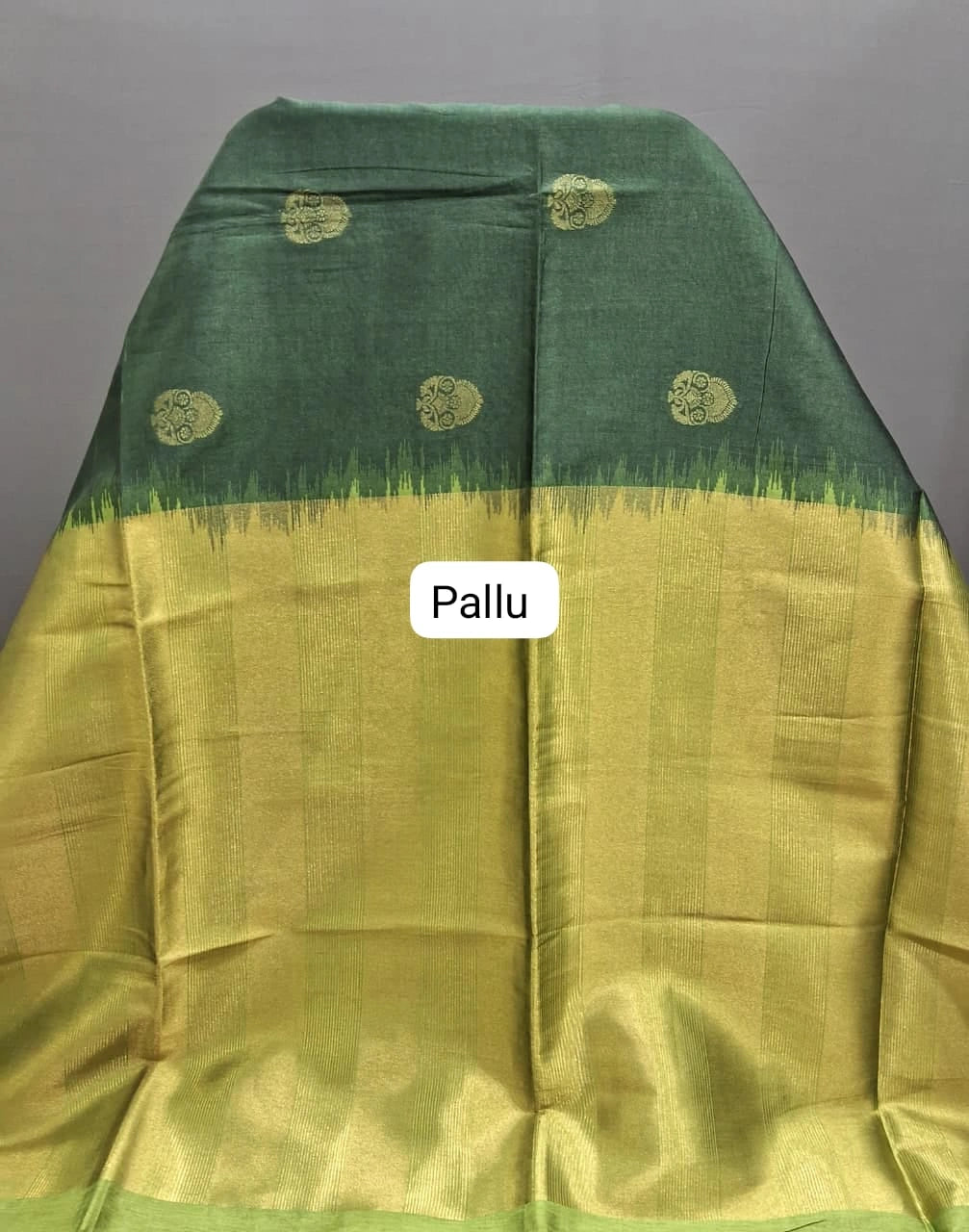 Bottle Green Chandheri Pattu saree 1