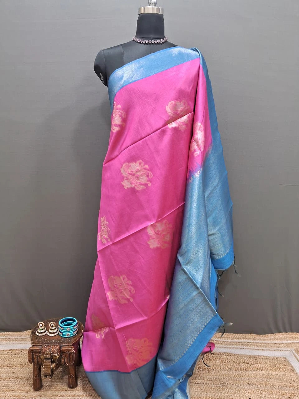 Pink Chandheri Pattu saree 