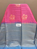 Pink Chandheri Pattu saree pallu