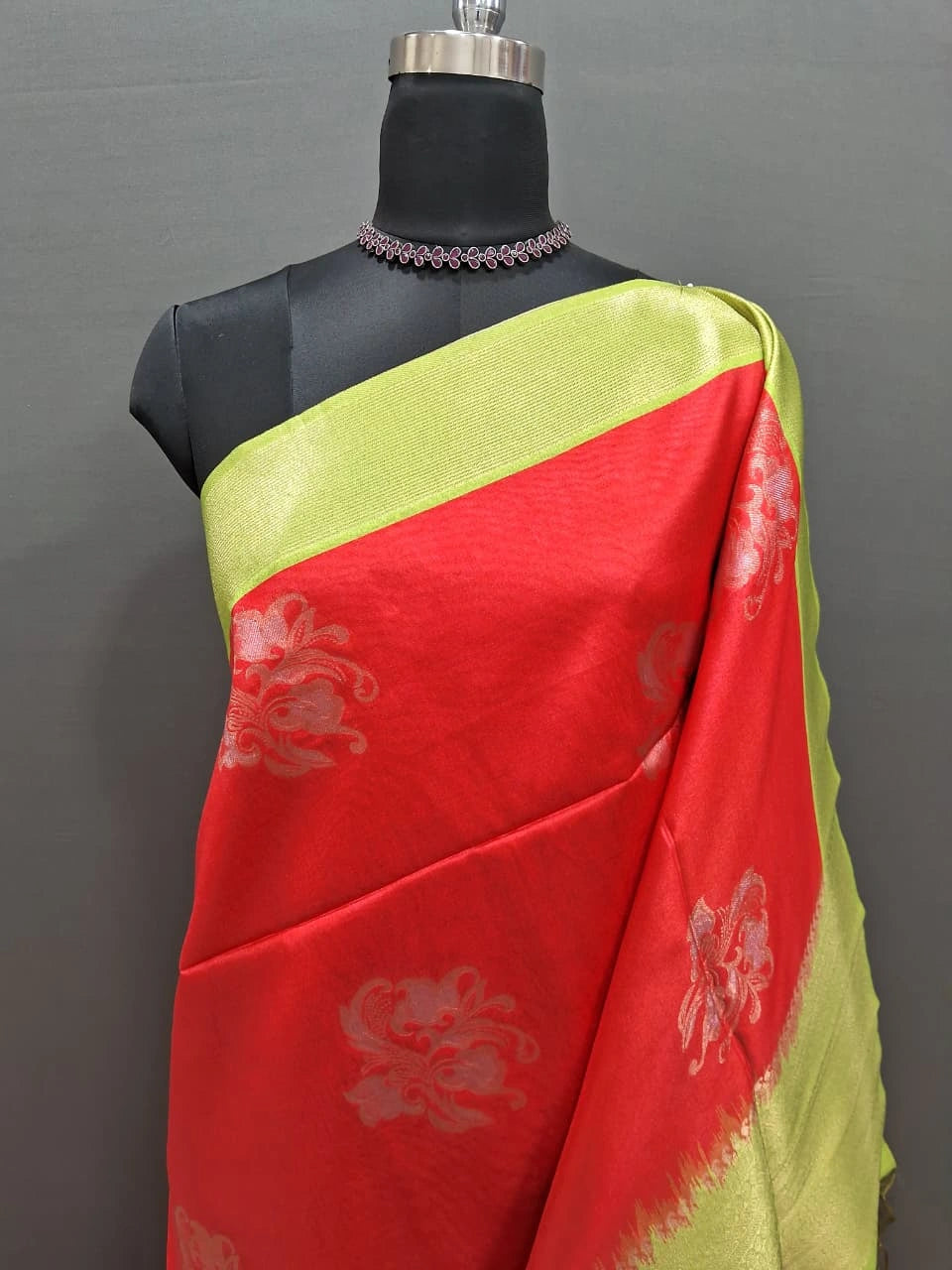 Fire Red Chandheri Pattu saree 1