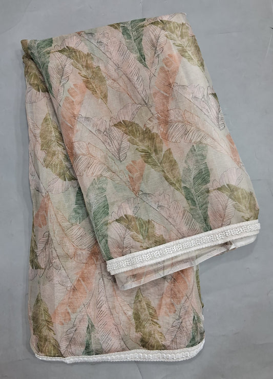 Light Pista Green Chiffon Saree