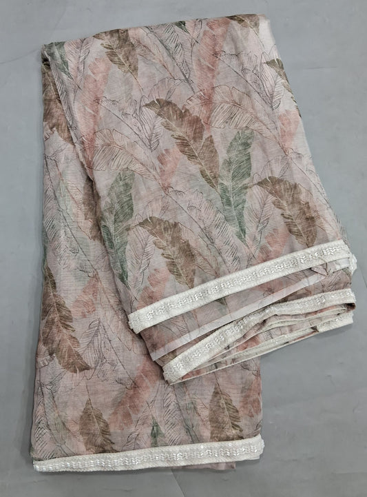 Pale Grey Chiffon Saree