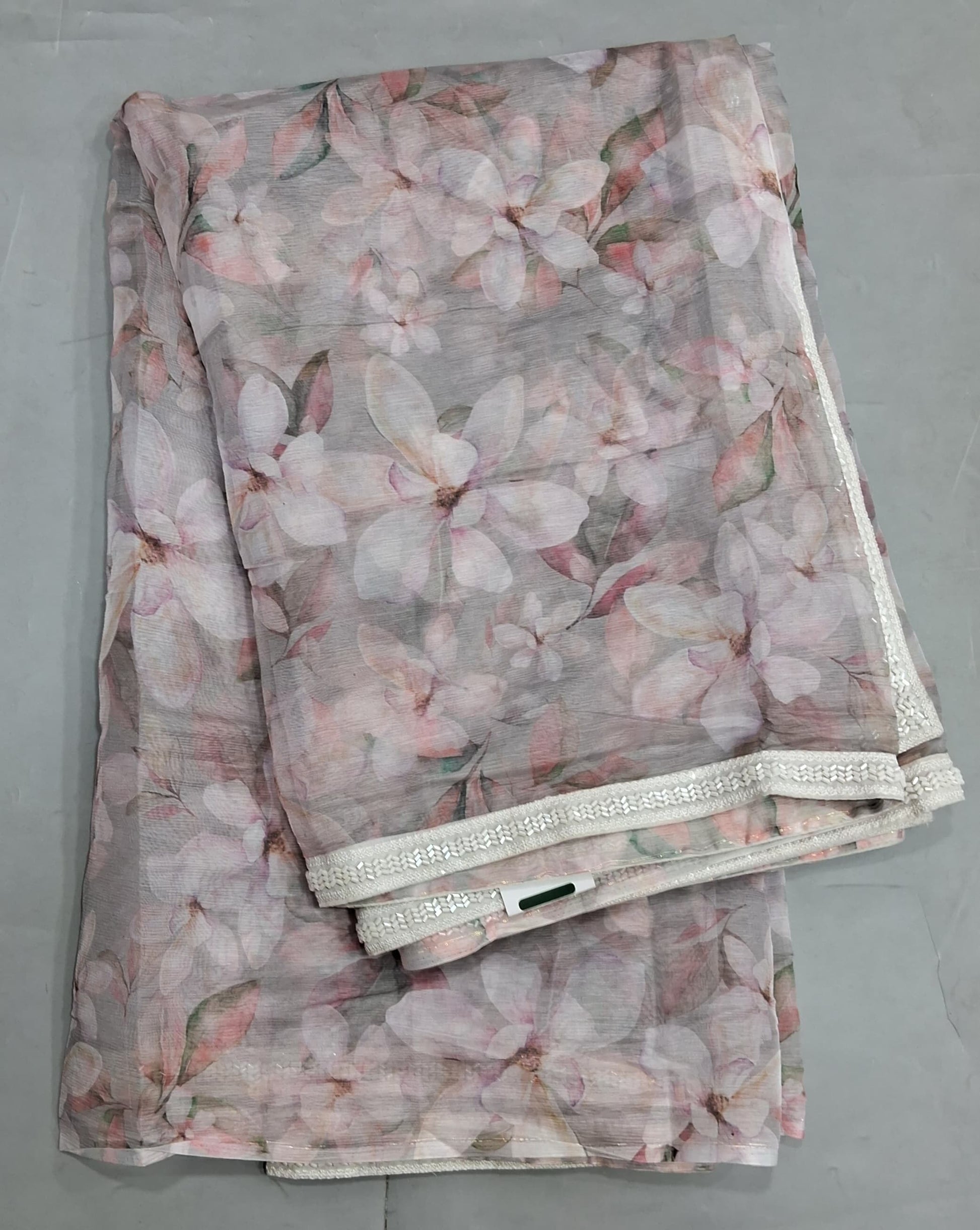 Pale Grey Chiffon Saree