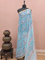 Sky Blue Chiffon Saree