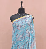 Sky Blue Chiffon Saree 1