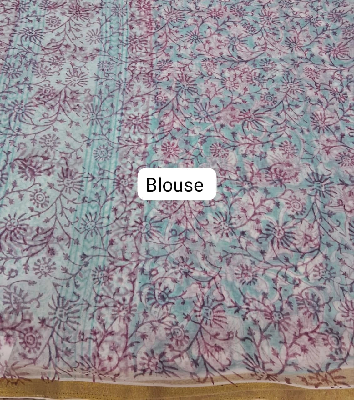 Sky Blue Chiffon Saree Blouse