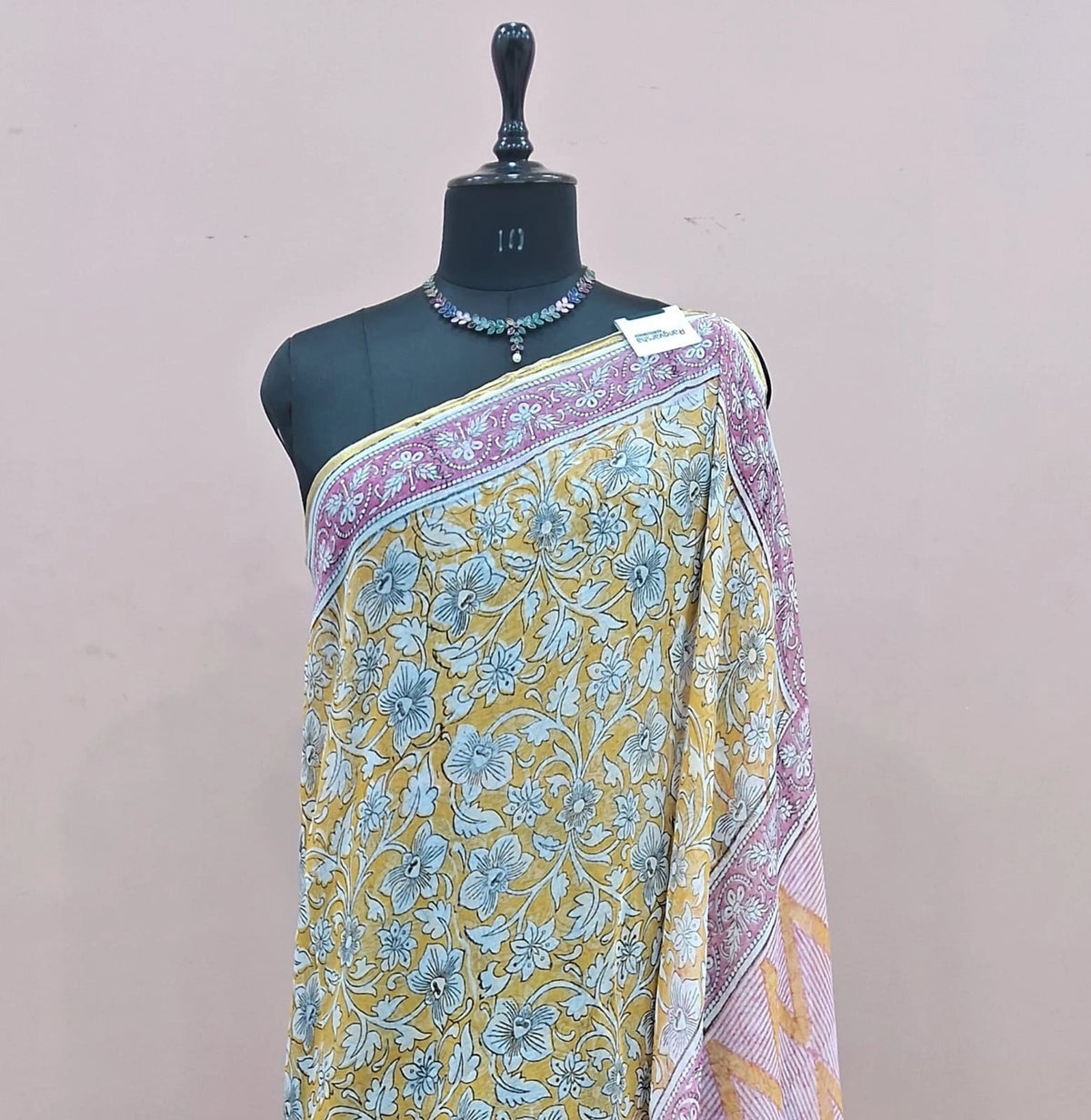 Light Mustard Yellow Chiffon Saree 1