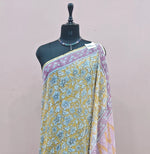 Light Mustard Yellow Chiffon Saree 1