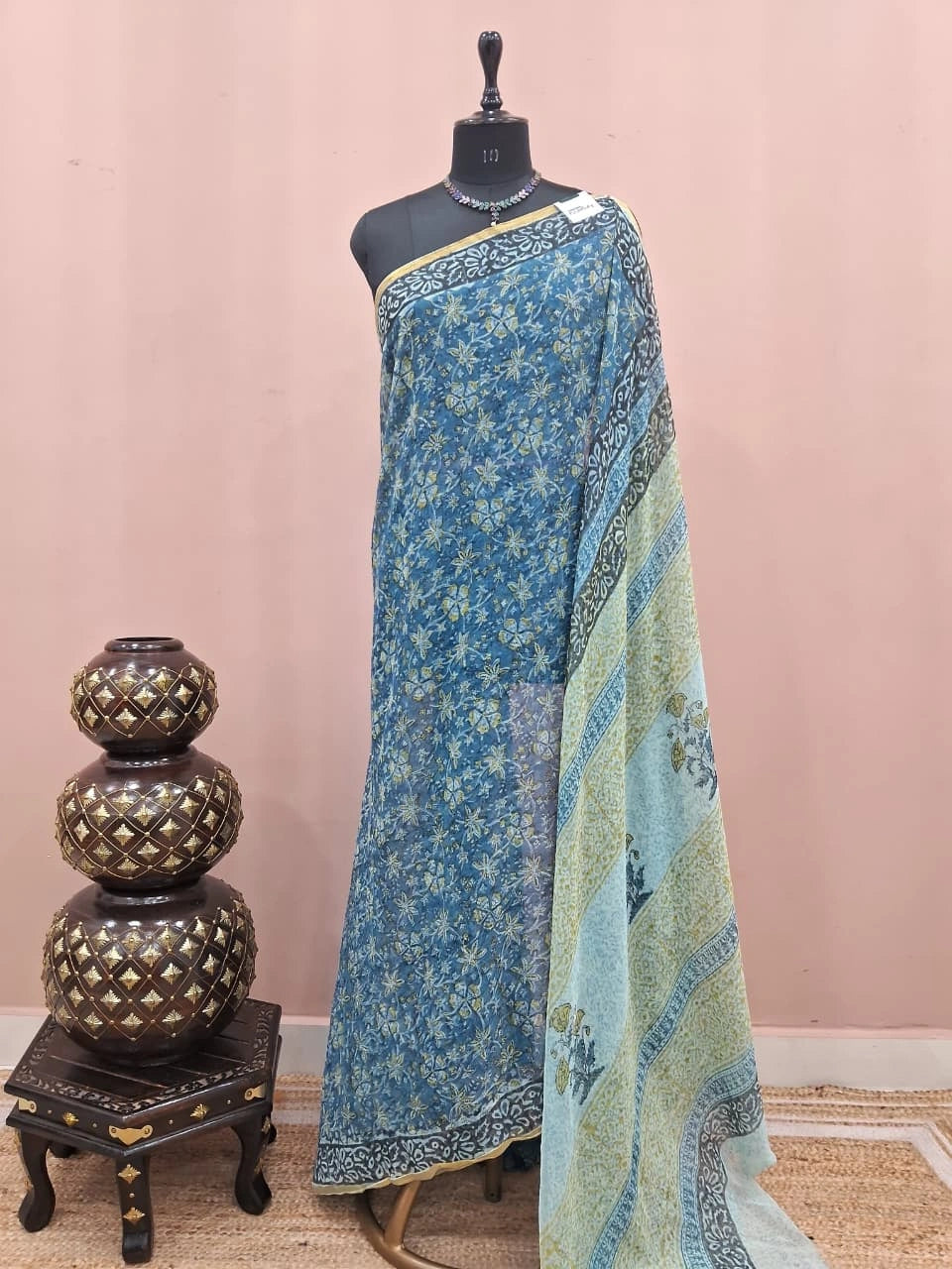 Blue Chiffon Saree 
