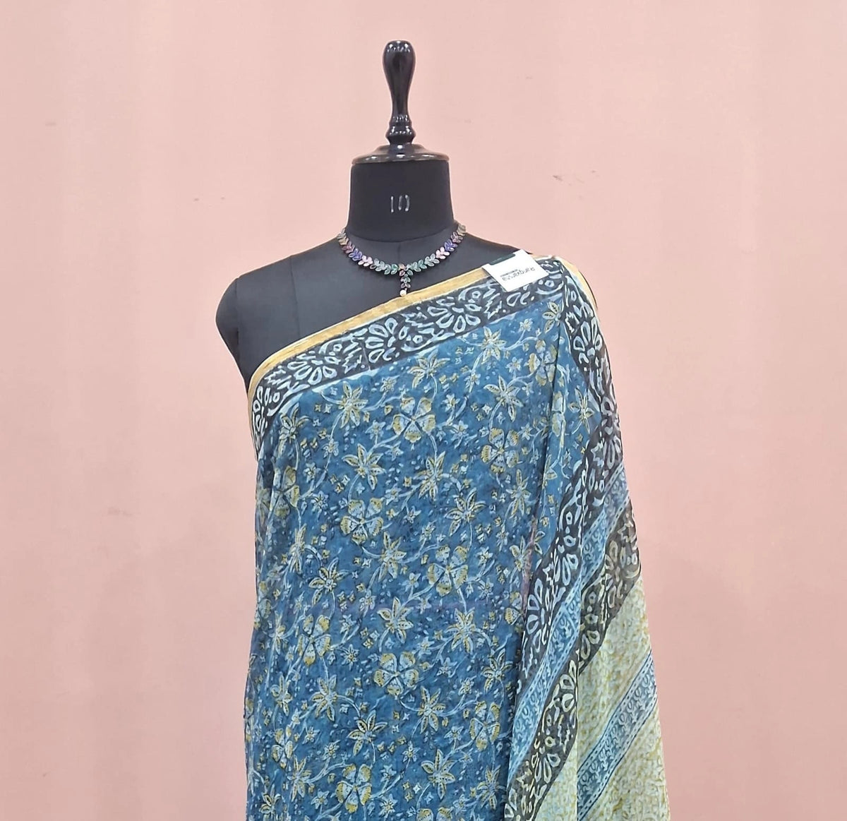 Blue Chiffon Saree 1