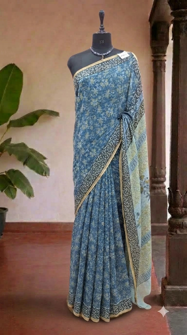 Blue Chiffon Saree 