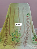 Mint Green and Light Yellow Chiffon Saree pallu
