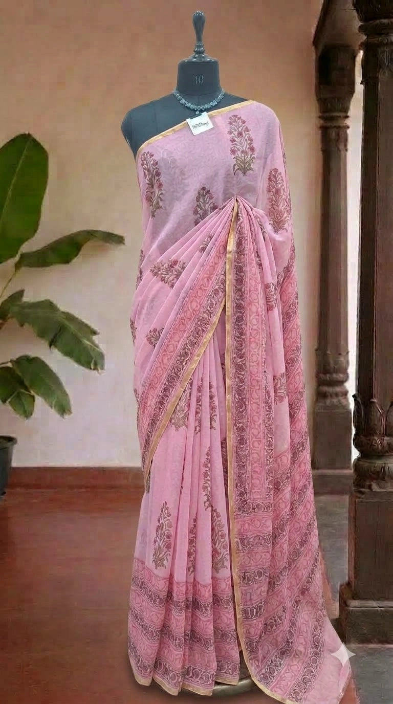 Peach Chiffon Saree 