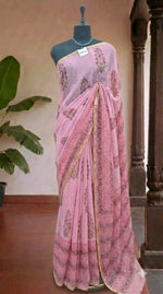 Peach Chiffon Saree 